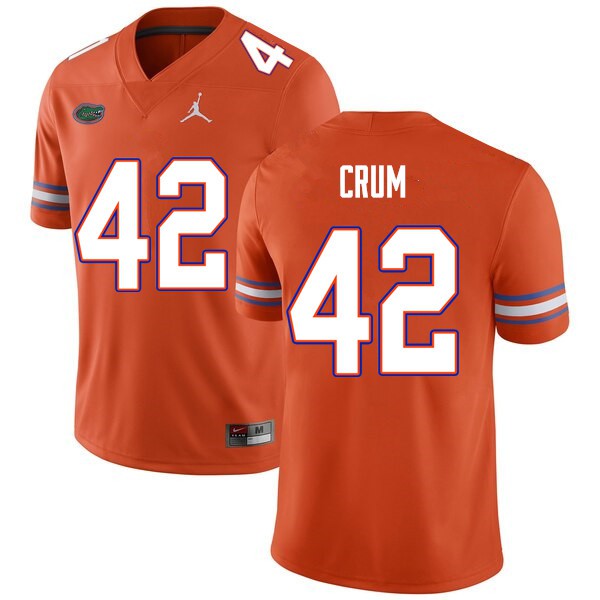 Men #42 Quaylin Crum Florida Gators College Football Jersey Orange